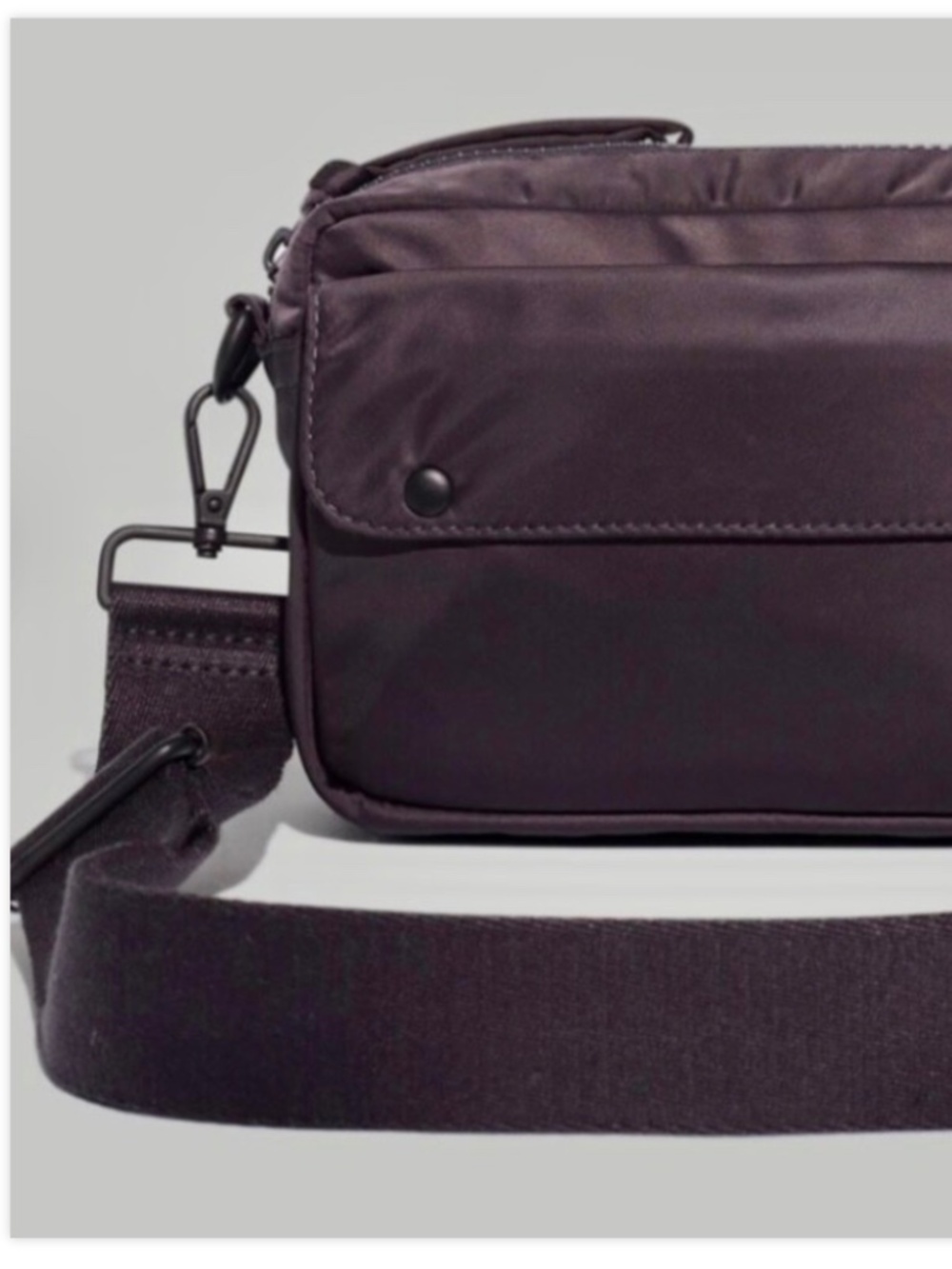 Madewell Resourced Nylon Camera Bag Crossbody Coal